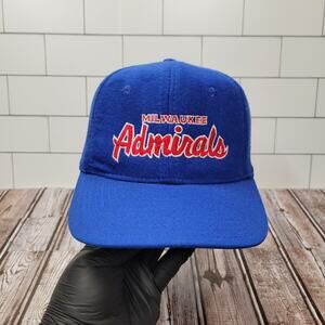 Universal Milwaukee Admirals Vintage Double Line Script Adjustable Wool Snapback